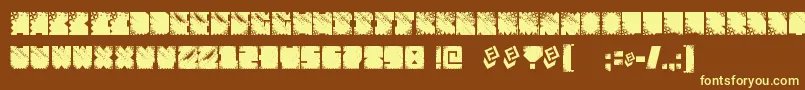 FtfIndonesianaSansJavallonia-fontti – keltaiset fontit ruskealla taustalla