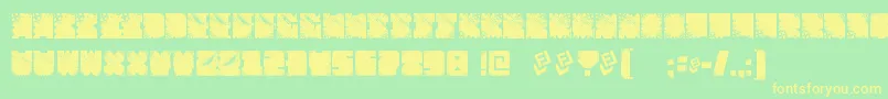 FtfIndonesianaSansJavallonia Font – Yellow Fonts on Green Background