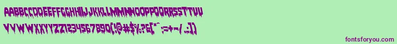 Bloodlustleft Font – Purple Fonts on Green Background