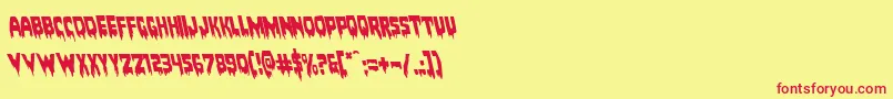 Bloodlustleft Font – Red Fonts on Yellow Background