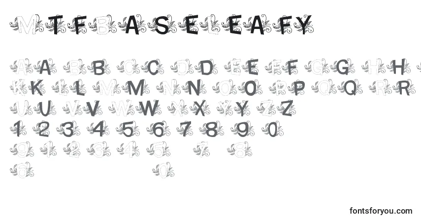 Czcionka MtfBaseLeafy – alfabet, cyfry, specjalne znaki