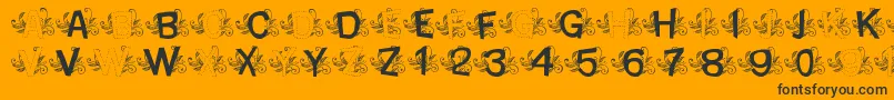 MtfBaseLeafy Font – Black Fonts on Orange Background