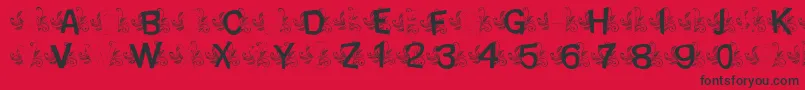 MtfBaseLeafy Font – Black Fonts on Red Background