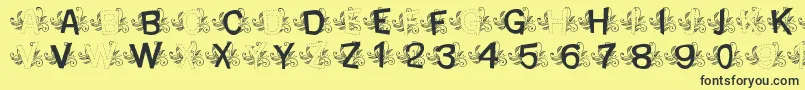 MtfBaseLeafy Font – Black Fonts on Yellow Background