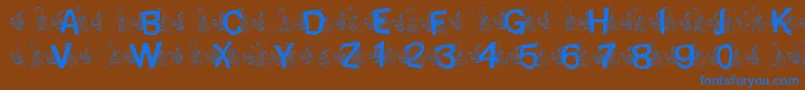 MtfBaseLeafy Font – Blue Fonts on Brown Background