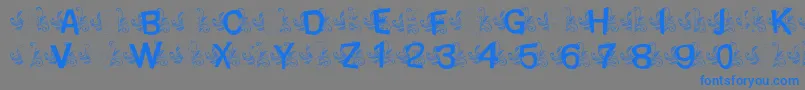 MtfBaseLeafy Font – Blue Fonts on Gray Background