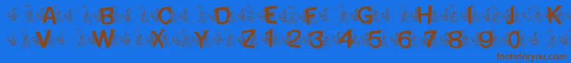 MtfBaseLeafy Font – Brown Fonts on Blue Background