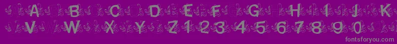 MtfBaseLeafy-Schriftart – Graue Schriften auf violettem Hintergrund