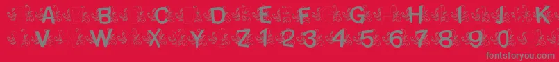 MtfBaseLeafy Font – Gray Fonts on Red Background