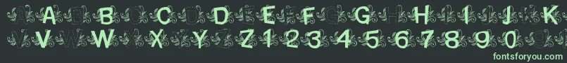 MtfBaseLeafy Font – Green Fonts on Black Background