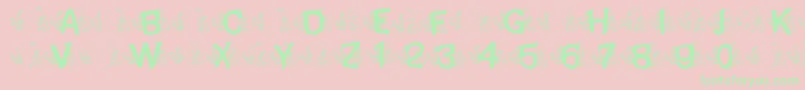 MtfBaseLeafy-Schriftart – Grüne Schriften auf rosa Hintergrund