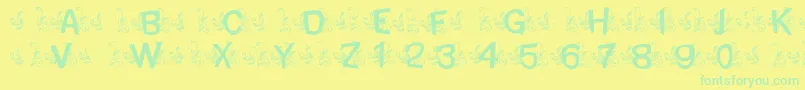 MtfBaseLeafy Font – Green Fonts on Yellow Background