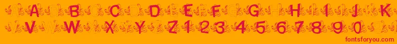 MtfBaseLeafy Font – Red Fonts on Orange Background