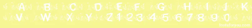 MtfBaseLeafy Font – White Fonts on Yellow Background