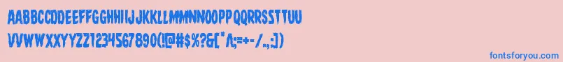 フォントDirewolfcond – ピンクの背景に青い文字