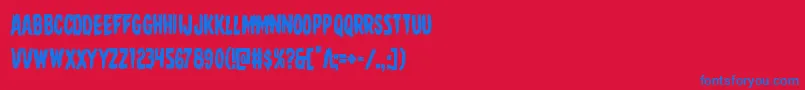 フォントDirewolfcond – 赤い背景に青い文字