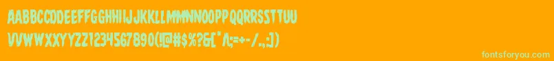 フォントDirewolfcond – オレンジの背景に緑のフォント