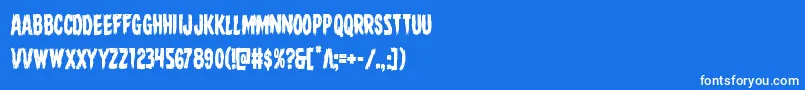 フォントDirewolfcond – 青い背景に白い文字