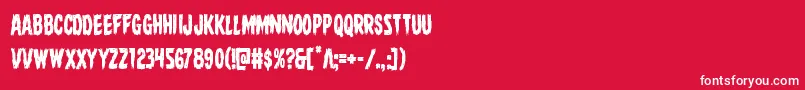 フォントDirewolfcond – 赤い背景に白い文字