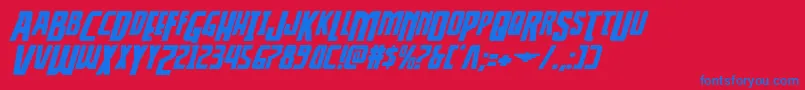 Thunderhawkdropexpandital Font – Blue Fonts on Red Background