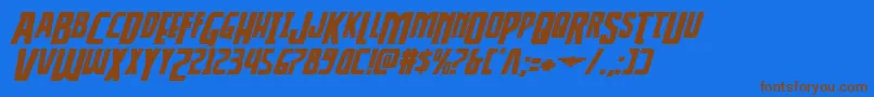 Thunderhawkdropexpandital Font – Brown Fonts on Blue Background