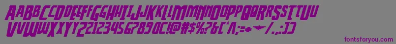 Шрифт Thunderhawkdropexpandital – фиолетовые шрифты на сером фоне