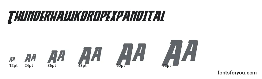 Thunderhawkdropexpandital Font Sizes