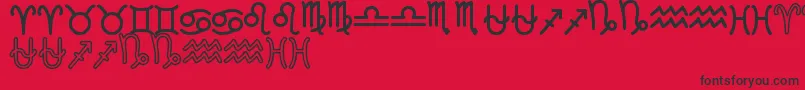 ZodiacSt Font – Black Fonts on Red Background
