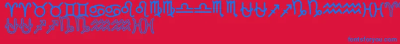 fuente ZodiacSt – Fuentes Azules Sobre Fondo Rojo