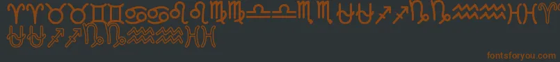 Шрифт ZodiacSt – коричневые шрифты на чёрном фоне