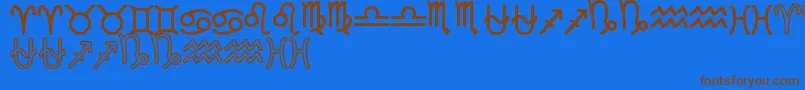 ZodiacSt Font – Brown Fonts on Blue Background