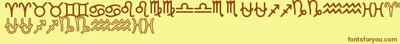 ZodiacSt Font – Brown Fonts on Yellow Background