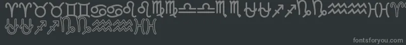 Lisätietoja ZodiacSt-fontista ZodiacSt-fontti – harmaat kirjasimet mustalla taustalla