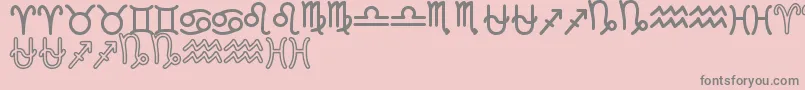 Fonte ZodiacSt – fontes cinzas em um fundo rosa