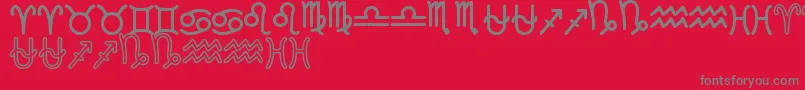 ZodiacSt Font – Gray Fonts on Red Background