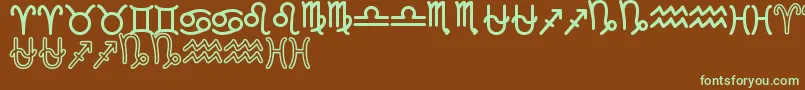 ZodiacSt Font – Green Fonts on Brown Background