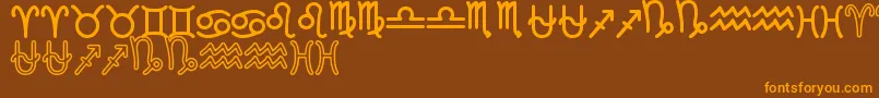More about ZodiacSt Font ZodiacSt Font – Orange Fonts on Brown Background
