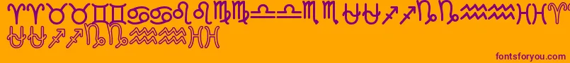 ZodiacSt Font – Purple Fonts on Orange Background