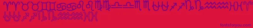 Fonte ZodiacSt – fontes roxas em um fundo vermelho