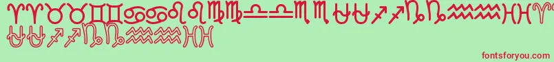 ZodiacSt Font – Red Fonts on Green Background