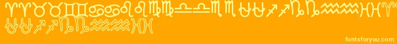 ZodiacSt Font – Yellow Fonts on Orange Background