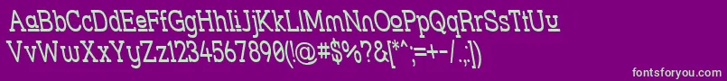 Strslunr Font – Green Fonts on Purple Background