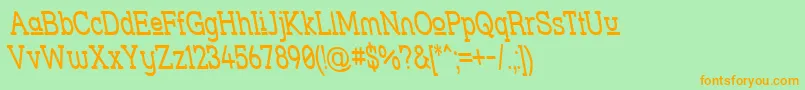 Strslunr Font – Orange Fonts on Green Background