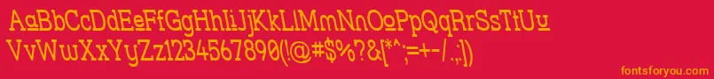 Strslunr Font – Orange Fonts on Red Background