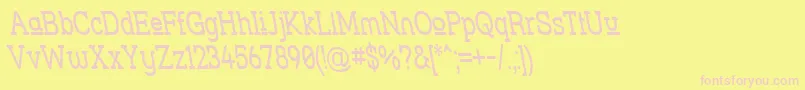 Strslunr Font – Pink Fonts on Yellow Background