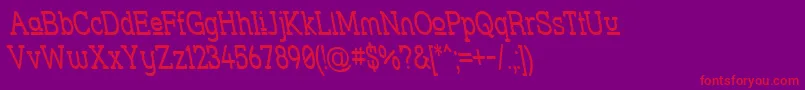 Strslunr-Schriftart – Rote Schriften auf violettem Hintergrund