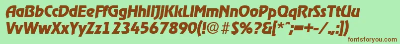 Шрифт RagtimeBoldita – коричневые шрифты на зелёном фоне