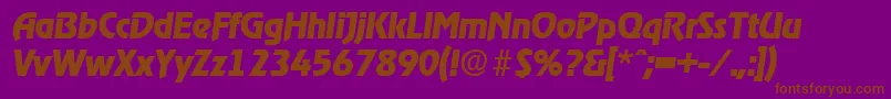 RagtimeBoldita-fontti – ruskeat fontit violetilla taustalla