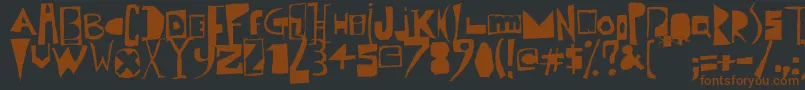 PolishPosterisation-fontti – ruskeat fontit mustalla taustalla