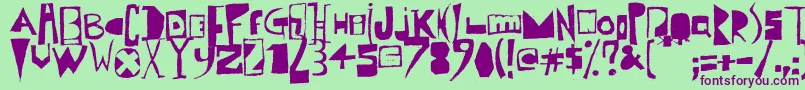 PolishPosterisation Font – Purple Fonts on Green Background